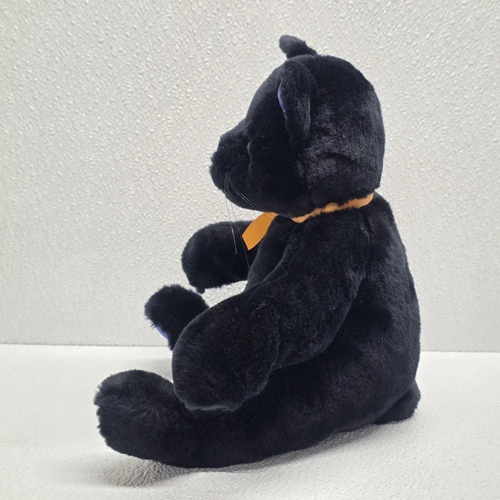 Vintage Hallmark Midnight Halloween Black Cat Blue Paws & Ears Plush